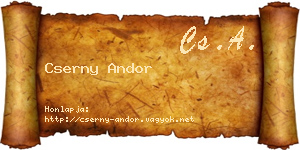 Cserny Andor névjegykártya
